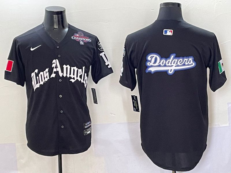 Men Los Angeles Dodgers Blank Black Five generations Joint Name 2025 Nike MLB Jersey style 18